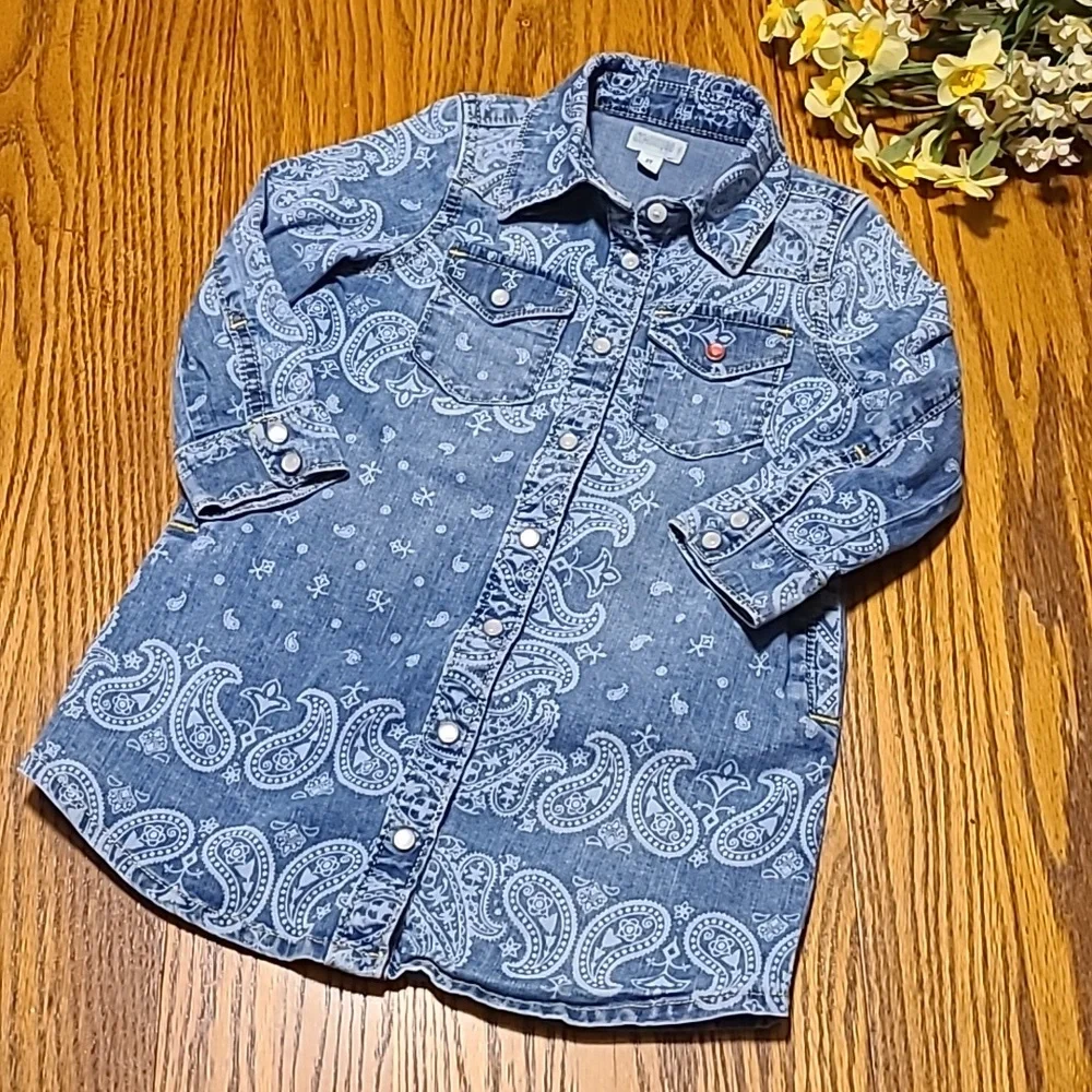 Gymboree Lightweight Denim Blue Shirt Dress - Girls 2T
